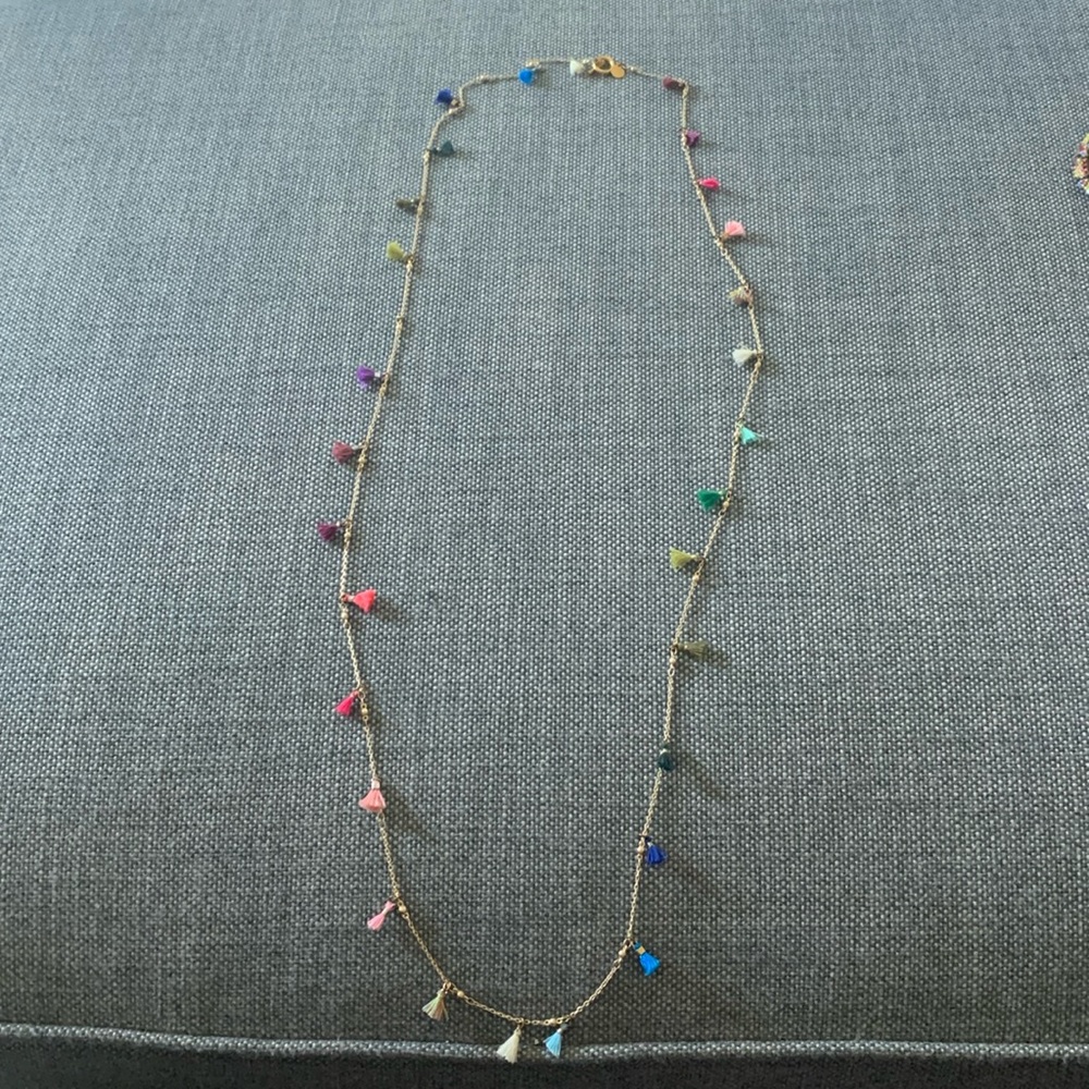 Cathrine Paige rainbow fringe necklace